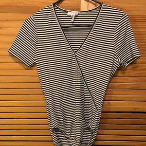 Black and white stripped Bodysuit